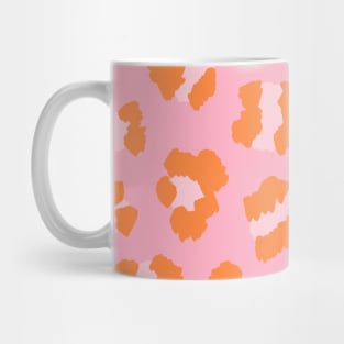 Leopard Cheetah Spots Print in Pink and Orange Mug